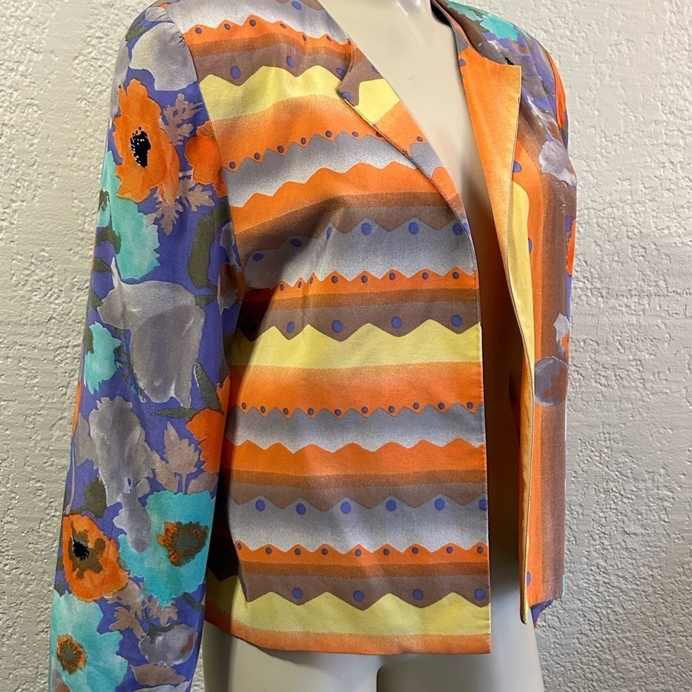 A. C . Sport VTG art-to-wear lightweight open front blazer SZ 10 - Picture 7 of 15